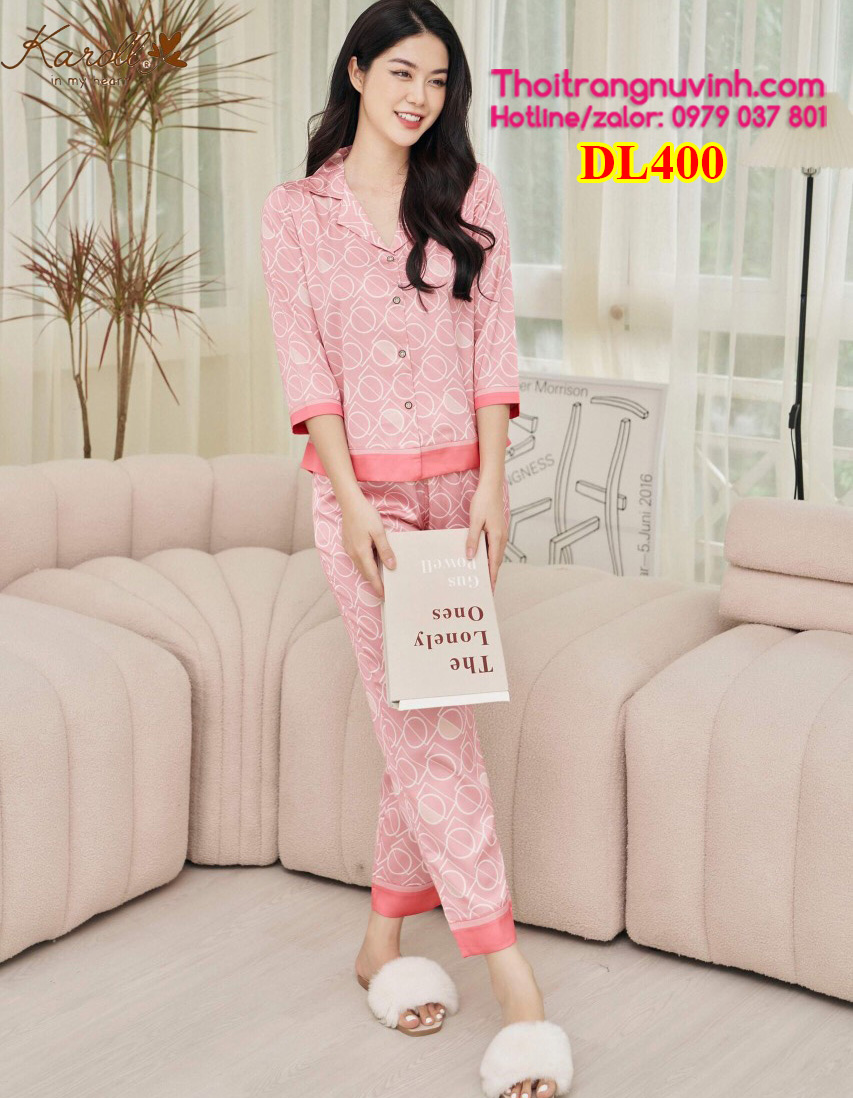 Bộ lụa pijama thu đông - DL400