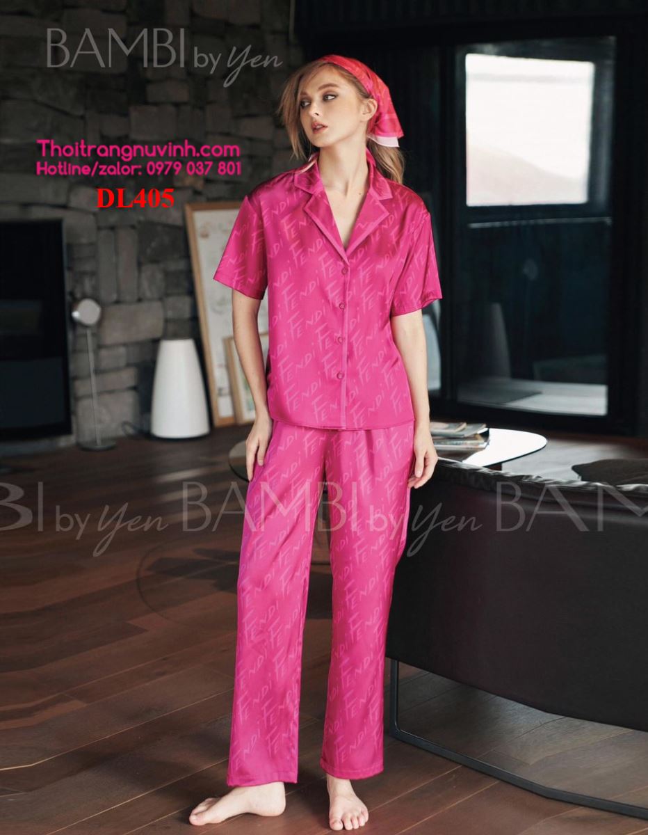 Bộ lụa pijama thu đông - DL405