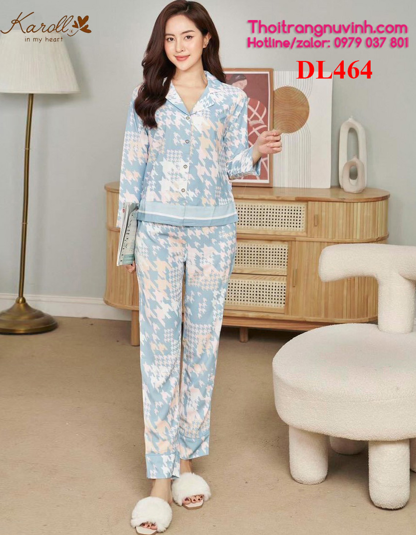Bộ lụa pijama thu đông - DL464