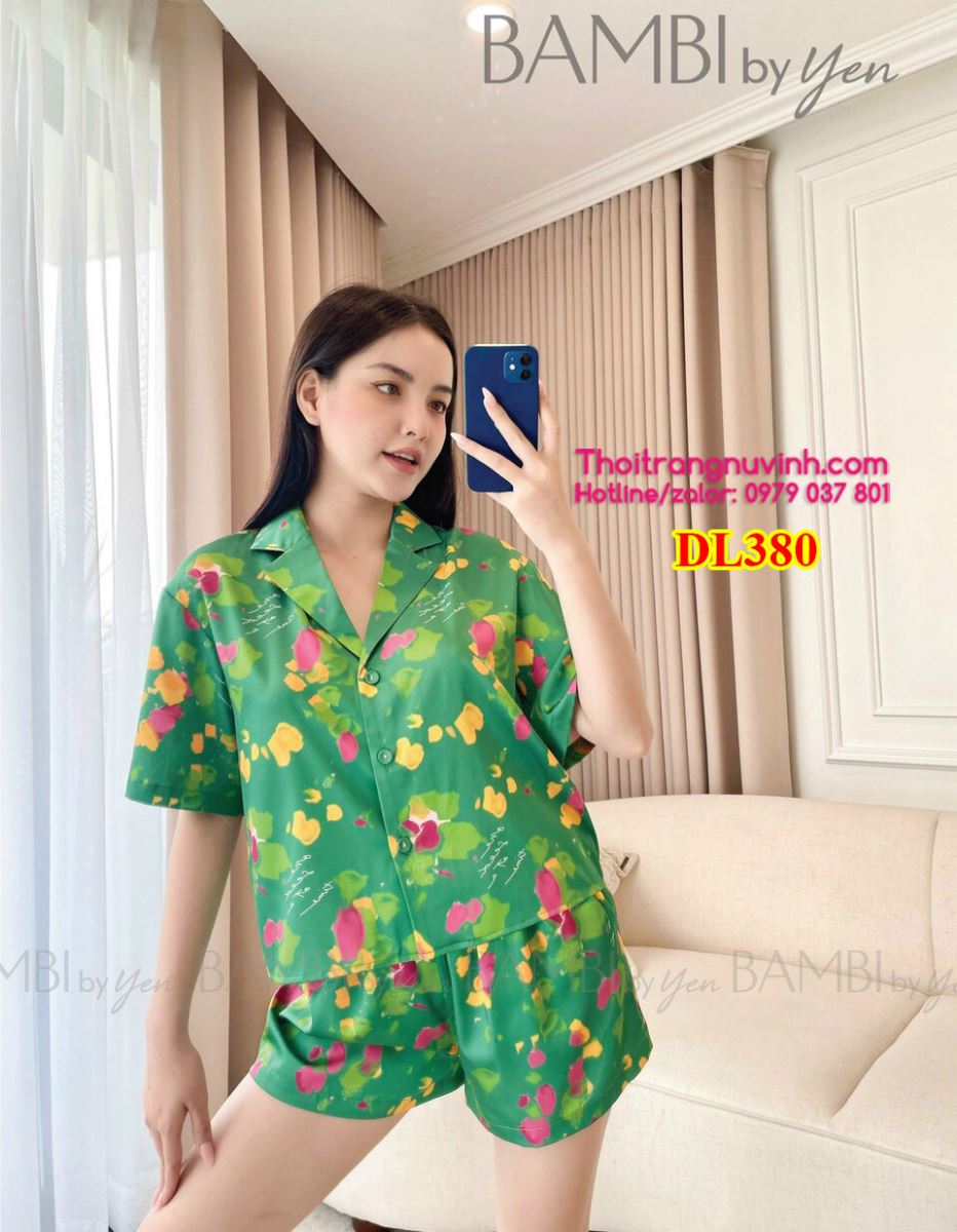 Bộ mặc nhà Pijama lụa - DL380