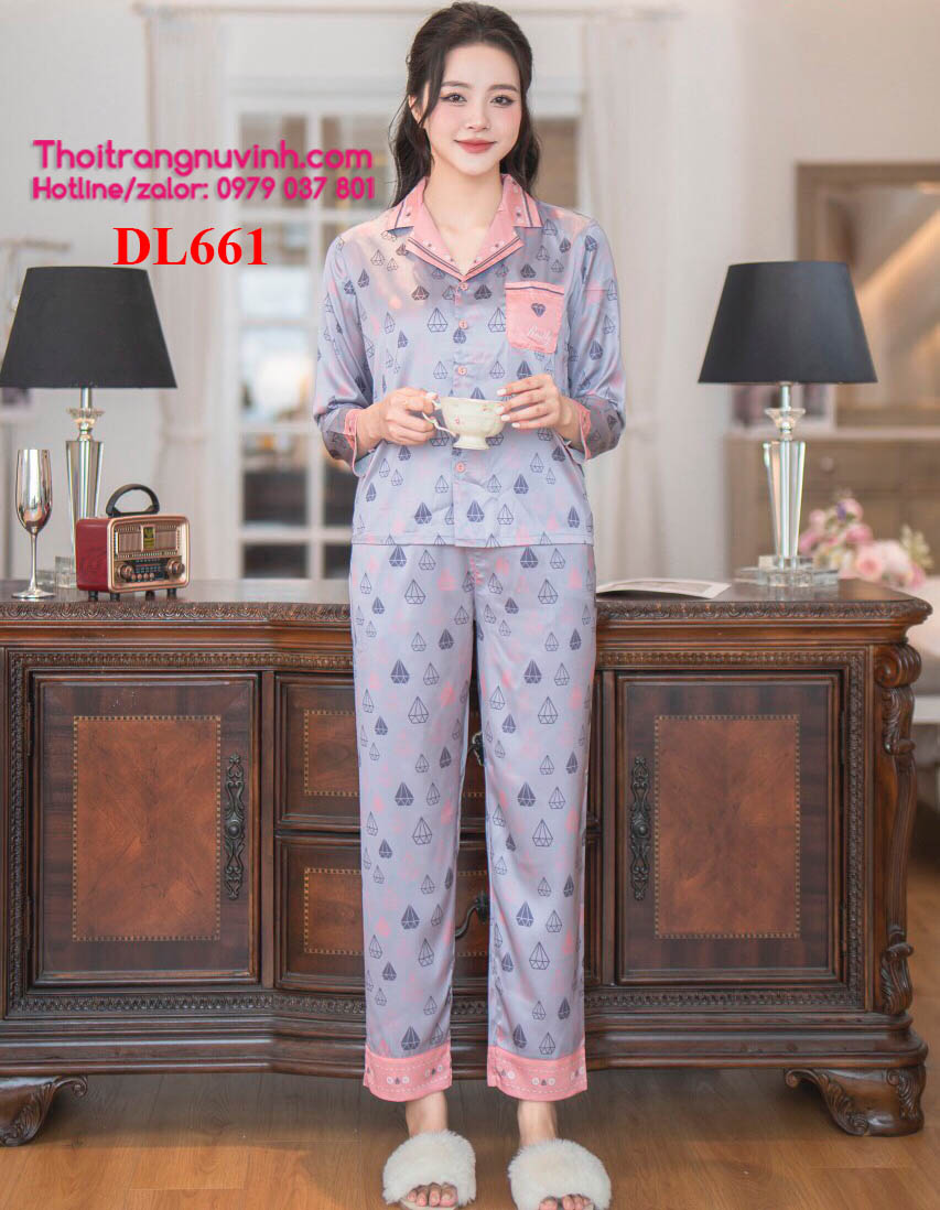 Bộ pijama lụa cao cấp  - DL661