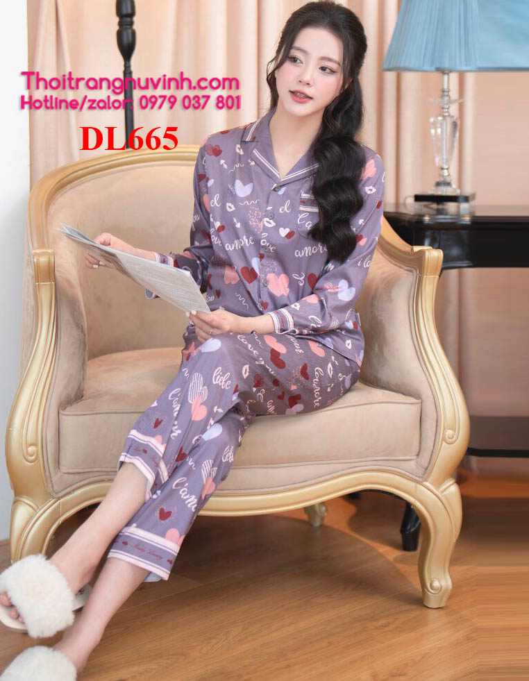 Bộ pijama lụa cao cấp - DL665