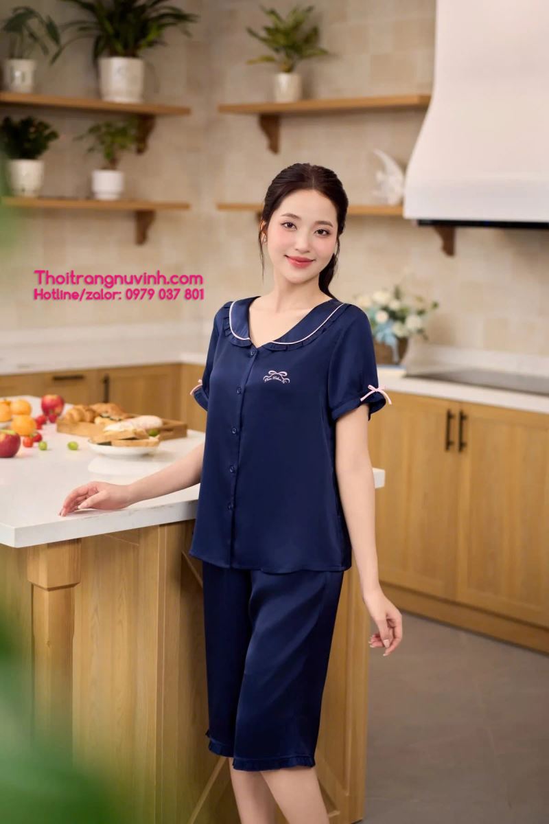 bộ đồ lụa mặc nhà cao cấp