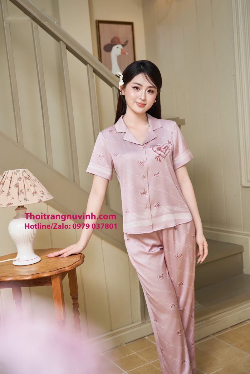 Bộ Đồ Lụa Mặc Nhà Cao Cấp