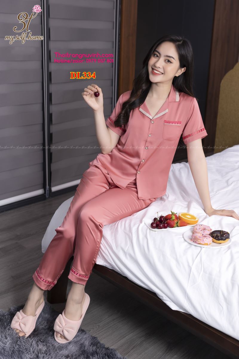 Bộ mặc nhà Pijama lụa