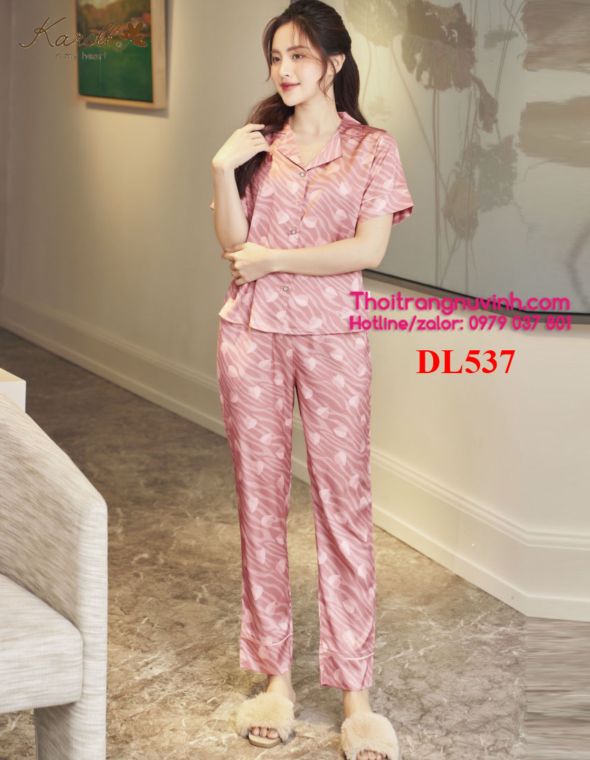 Bộ Pijama lụa ngắn tay - DL537